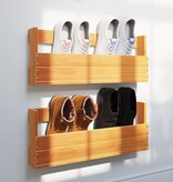 VidaXL Schoenenrekken 2 st 59x8,5x23,5 cm massief grenenhout wasbruin