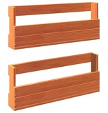 VidaXL Schoenenrekken 2 st 59x8,5x23,5 cm massief grenenhout wasbruin