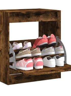VidaXL Schoenenkast 60x42x69 cm bewerkt hout gerookt eikenkleurig