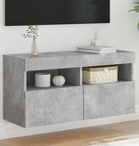 VidaXL Tv-wandmeubel met LED-verlichting 80x30x40 cm betongrijs