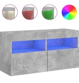 VidaXL Tv-wandmeubel met LED-verlichting 80x30x40 cm betongrijs