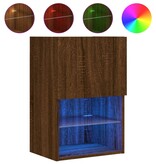 VidaXL Tv-meubel met LED-verlichting 40,5x30x60 cm bruin eikenkleur