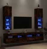 VidaXL Tv-meubels LED-verlichting 2 st 30,5x30x102 cm gerookt eiken