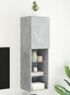 VidaXL Tv-meubel met LED-verlichting 30,5x30x102 cm betongrijs