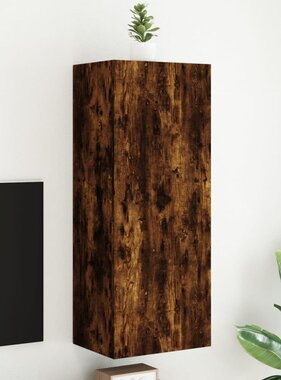 VidaXL Tv-wandmeubel 40,5x30x102 cm bewerkt hout gerookt eikenkleurig