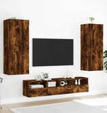 VidaXL Tv-wandmeubel 40,5x30x102 cm bewerkt hout gerookt eikenkleurig