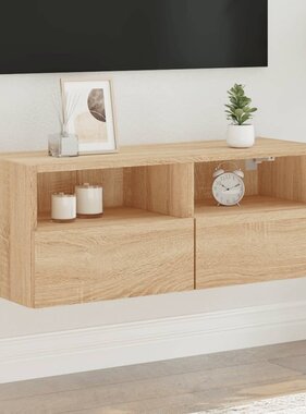 VidaXL Tv-wandmeubel 80x30x30 cm bewerkt hout sonoma eikenkleurig