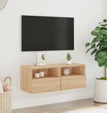 VidaXL Tv-wandmeubel 80x30x30 cm bewerkt hout sonoma eikenkleurig