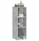 VidaXL Hoge kast met glazen deuren 35x37x109 cm betongrijs