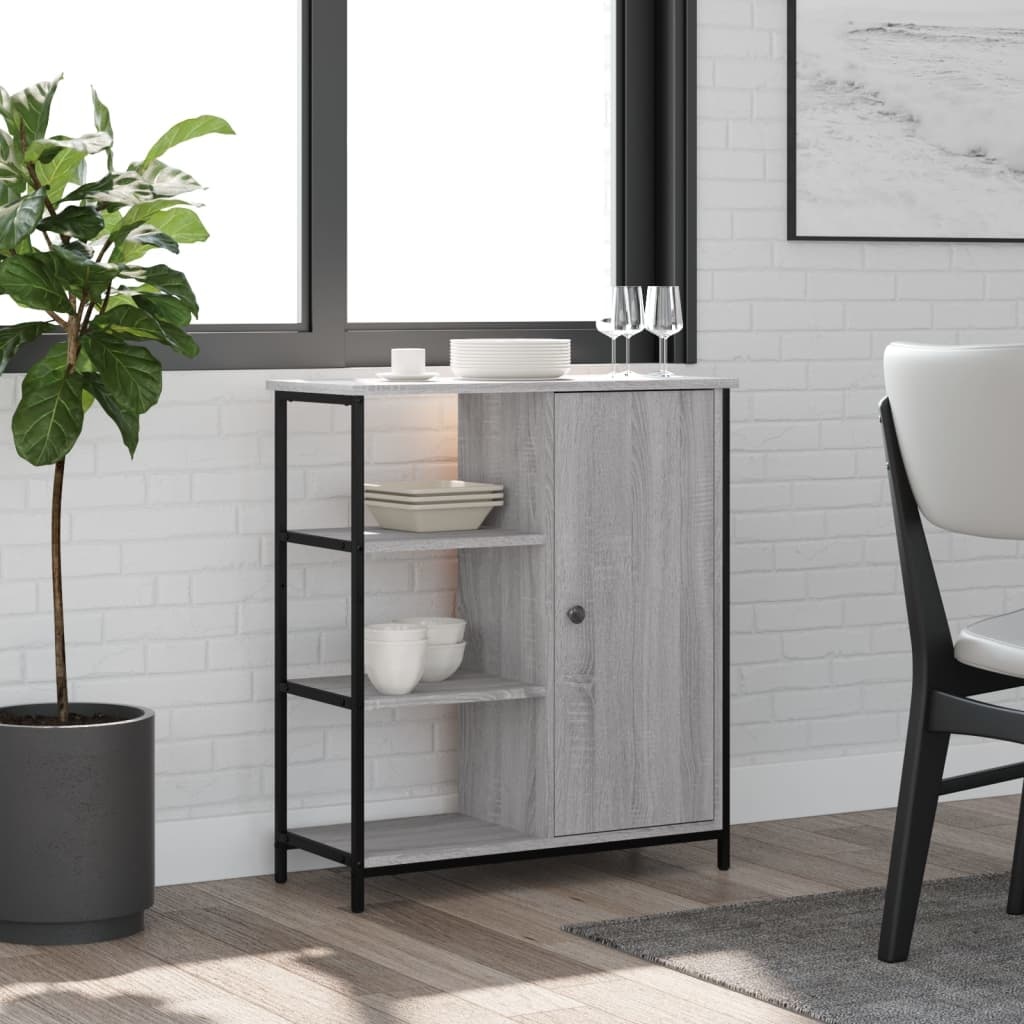 VidaXL Dressoir 70x30x80 cm bewerkt hout grijs sonoma