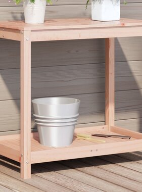 VidaXL Oppottafel met schap 82,5x50x75 cm massief douglashout