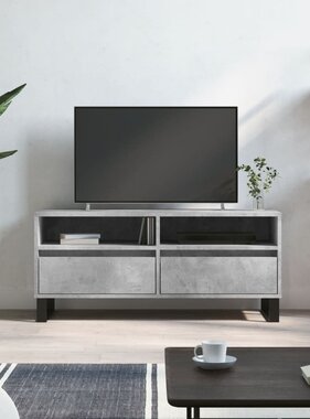VidaXL Tv-meubel 100x34,5x44,5 cm bewerkt hout betongrijs