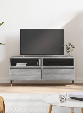 VidaXL Tv-meubel 100x34,5x44,5 cm bewerkt hout grijs sonoma eikenkleur