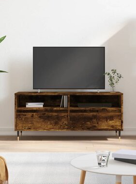 VidaXL Tv-meubel 100x34,5x44,5 cm bewerkt hout gerookt eikenkleurig