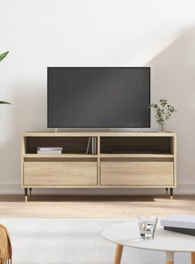 VidaXL Tv-meubel 100x34,5x44,5 cm bewerkt hout sonoma eikenkleurig