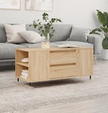 VidaXL Salontafel 102x44,5x50 cm bewerkt hout sonoma eikenkleurig