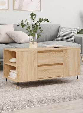 VidaXL Salontafel 102x44,5x50 cm bewerkt hout sonoma eikenkleurig