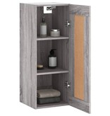 VidaXL Wandkast 34,5x34x90 cm bewerkt hout grijs sonoma eikenkleurig