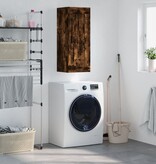 VidaXL Wandkast 34,5x34x90 cm bewerkt hout gerookt eikenkleurig