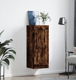 VidaXL Wandkast 34,5x34x90 cm bewerkt hout gerookt eikenkleurig