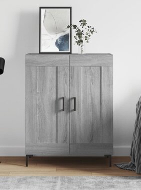 VidaXL Dressoir 69,5x34x90 cm bewerkt hout grijs sonoma eikenkleurig