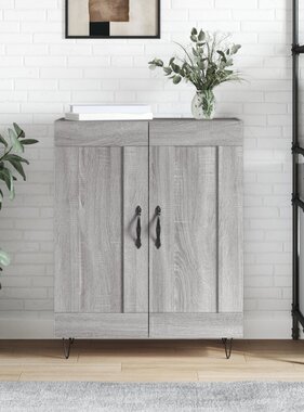 VidaXL Dressoir 69,5x34x90 cm bewerkt hout grijs sonoma eikenkleurig