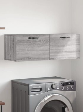 VidaXL Wandkast 100x36,5x35 cm bewerkt hout grijs sonoma eikenkleurig