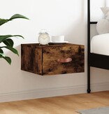 VidaXL Nachtkastje wandgemonteerd 35x35x20 cm gerookt eikenkleurig