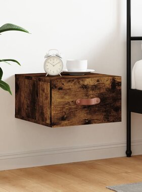 VidaXL Nachtkastje wandgemonteerd 35x35x20 cm gerookt eikenkleurig