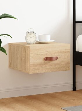 VidaXL Nachtkastje wandgemonteerd 35x35x20 cm sonoma eikenkleurig
