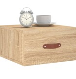 VidaXL Nachtkastje wandgemonteerd 35x35x20 cm sonoma eikenkleurig