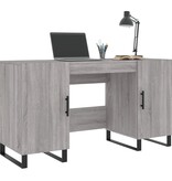 VidaXL Bureau 140x50x75 cm bewerkt hout grijs sonoma eikenkleurig