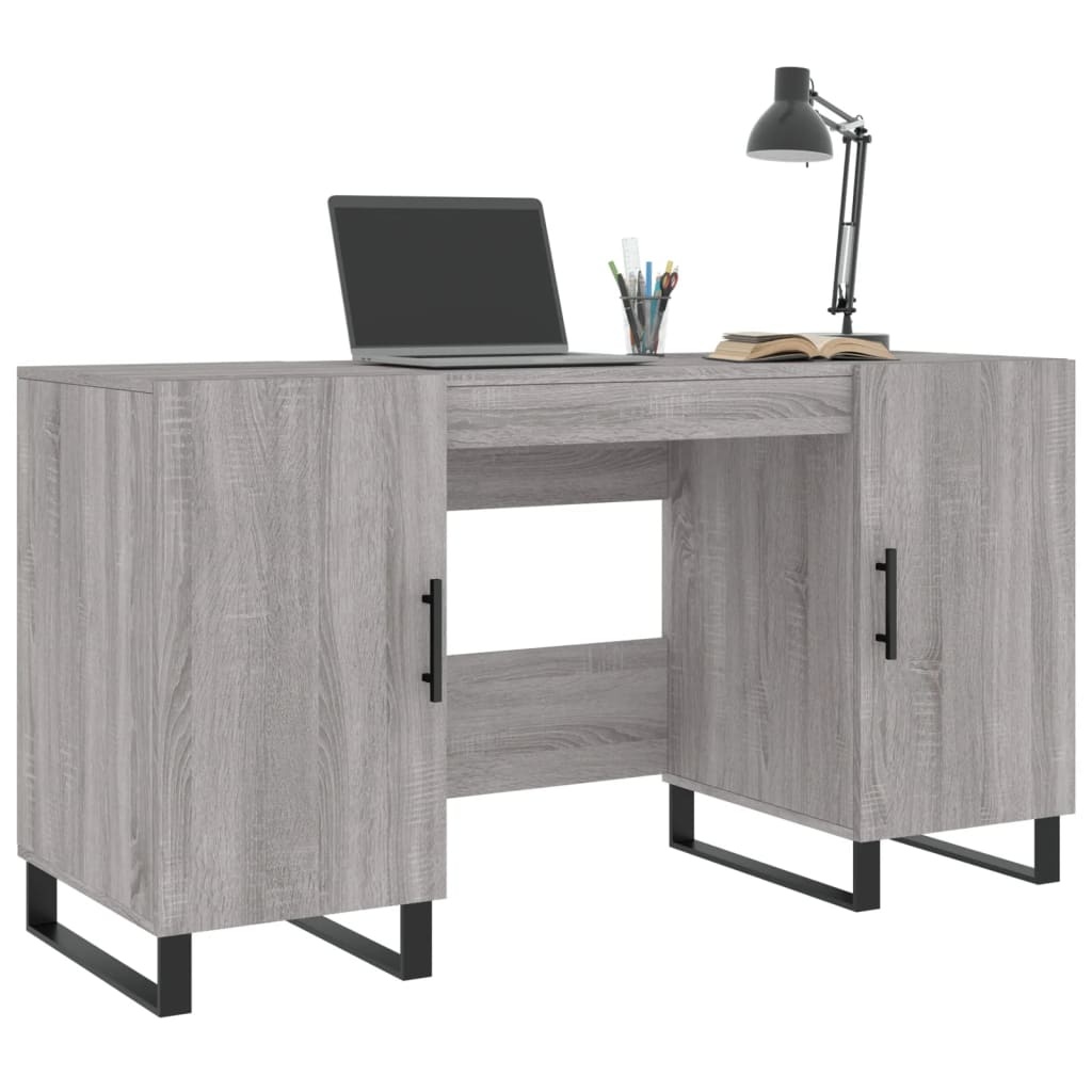 VidaXL Bureau 140x50x75 cm bewerkt hout grijs sonoma eikenkleurig