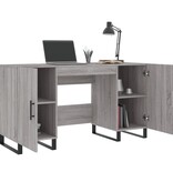VidaXL Bureau 140x50x75 cm bewerkt hout grijs sonoma eikenkleurig