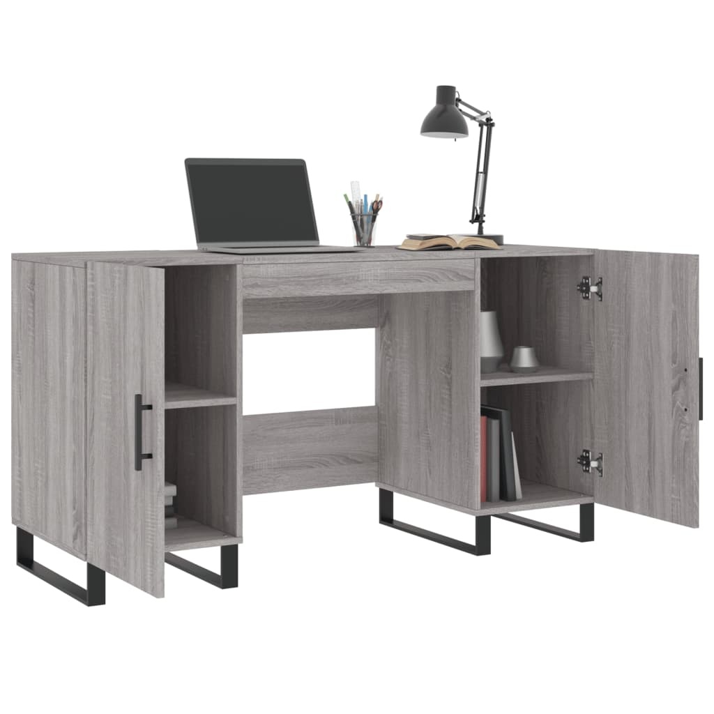 VidaXL Bureau 140x50x75 cm bewerkt hout grijs sonoma eikenkleurig