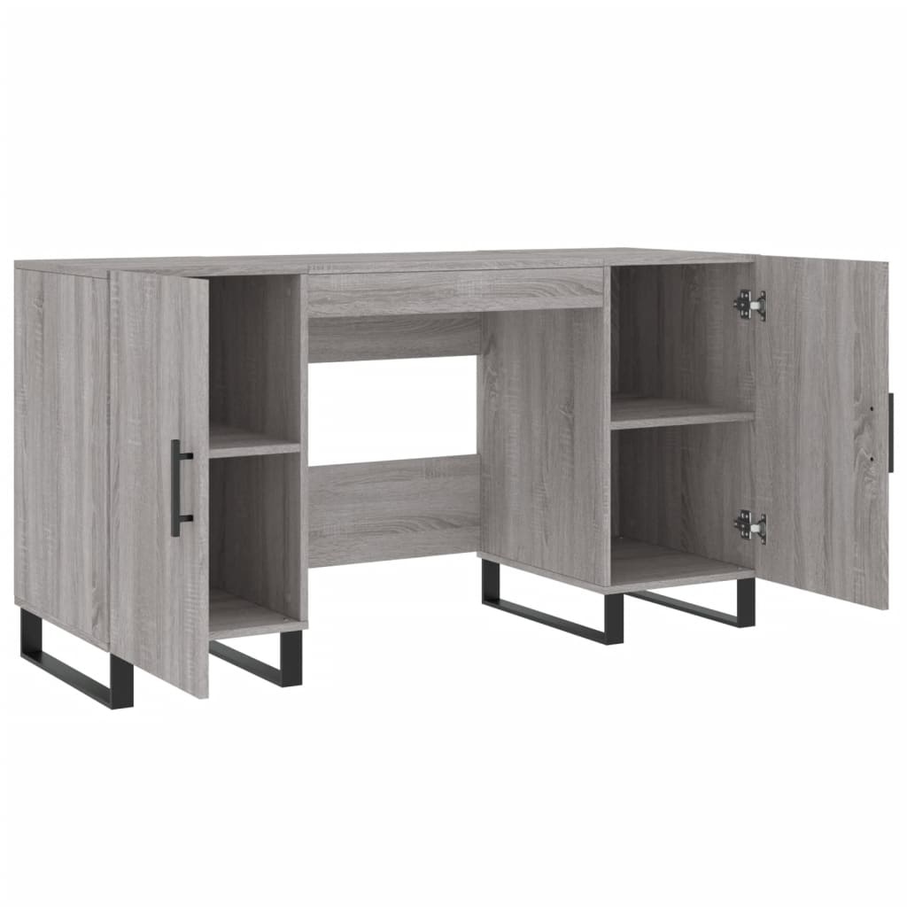 VidaXL Bureau 140x50x75 cm bewerkt hout grijs sonoma eikenkleurig
