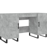 VidaXL Bureau 140x50x75 cm bewerkt hout betongrijs