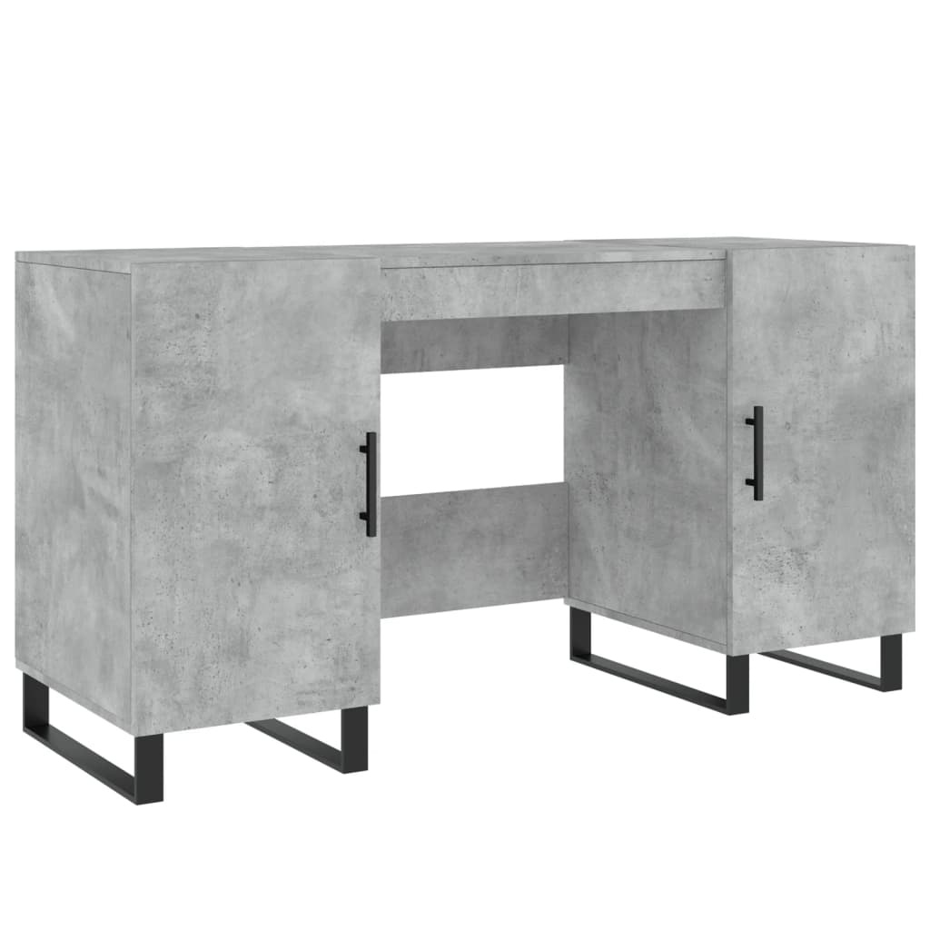VidaXL Bureau 140x50x75 cm bewerkt hout betongrijs