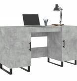 VidaXL Bureau 140x50x75 cm bewerkt hout betongrijs