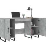 VidaXL Bureau 140x50x75 cm bewerkt hout betongrijs