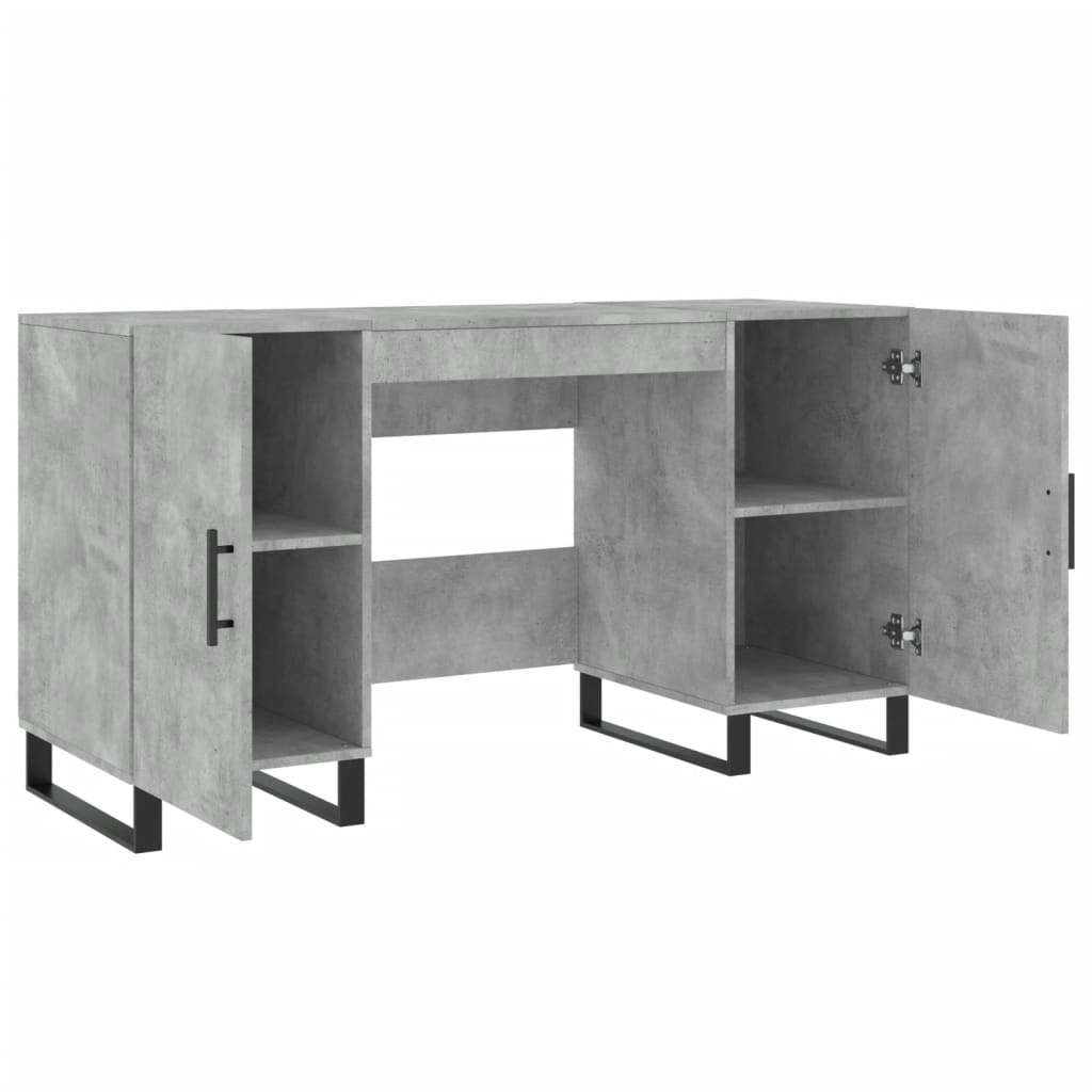 VidaXL Bureau 140x50x75 cm bewerkt hout betongrijs
