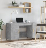 VidaXL Bureau 140x50x75 cm bewerkt hout betongrijs