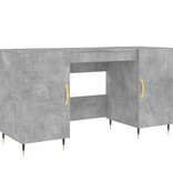 VidaXL Bureau 140x50x75 cm bewerkt hout betongrijs