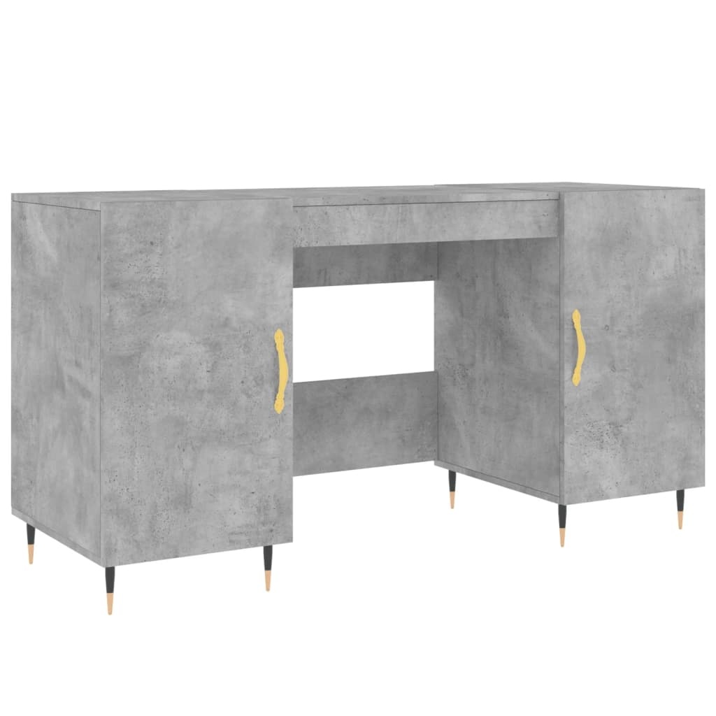 VidaXL Bureau 140x50x75 cm bewerkt hout betongrijs