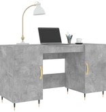 VidaXL Bureau 140x50x75 cm bewerkt hout betongrijs