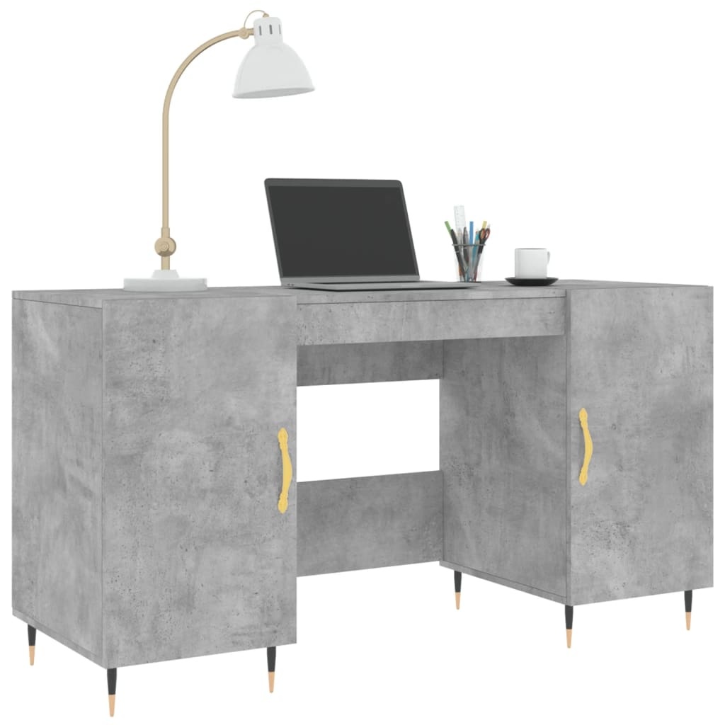 VidaXL Bureau 140x50x75 cm bewerkt hout betongrijs