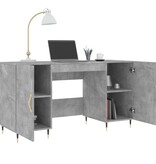 VidaXL Bureau 140x50x75 cm bewerkt hout betongrijs