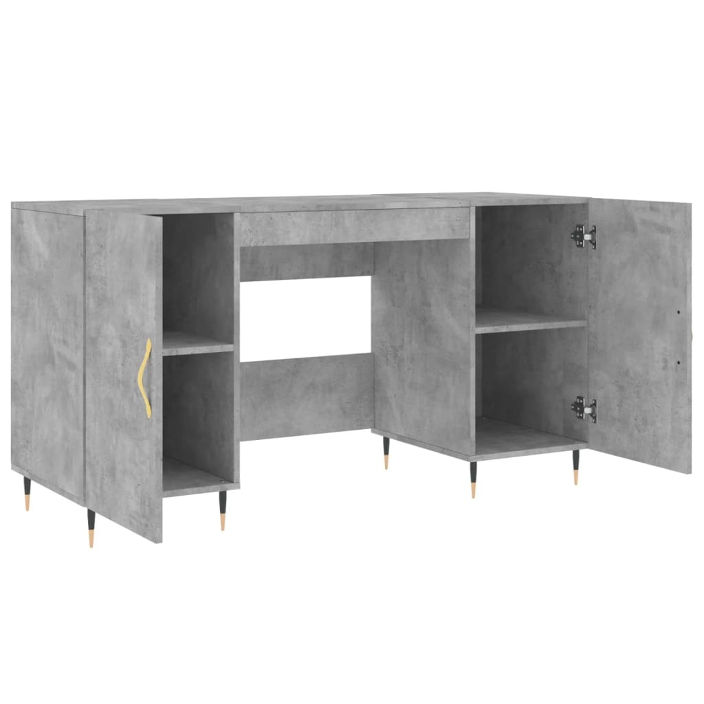 VidaXL Bureau 140x50x75 cm bewerkt hout betongrijs