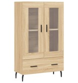 VidaXL Hoge kast 69,5x31x115 cm bewerkt hout sonoma eikenkleurig