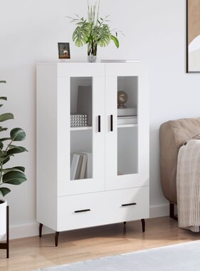 VidaXL Hoge kast 69,5x31x115 cm bewerkt hout wit